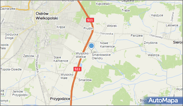 mapa Smardowskie Olendry, Smardowskie Olendry na mapie Targeo